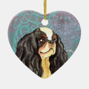 Elegant English Toy Spaniel Ceramic Tree Decoration