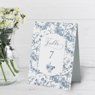 Elegant Engraved French Blue Floral Toile