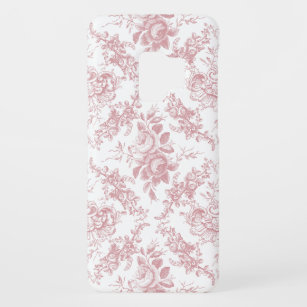Elegant Engraved Pink and White Floral Toile Case-Mate Samsung Galaxy S9 Case