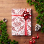 Elegant Engraved Red and White Floral Toile Wrapping Paper<br><div class="desc">Elegant vintage inspired engraved deep red floral toile pattern featuring roses,  vines and scrolls on a white background.</div>