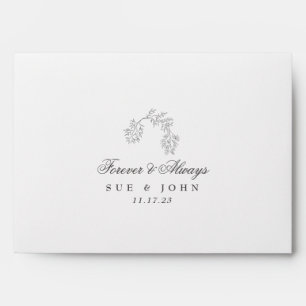 Elegant Envelope Floral Monogram Sketched Address 