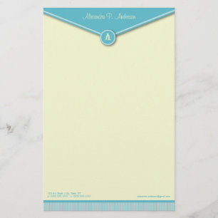 Elegant Envelope (tiffany) Monogram Stationery