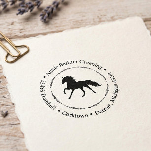 Elegant Equestrian Address Stamp