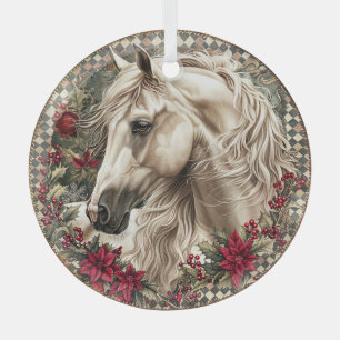Elegant Equestrian Christmas  Glass Tree Decoration