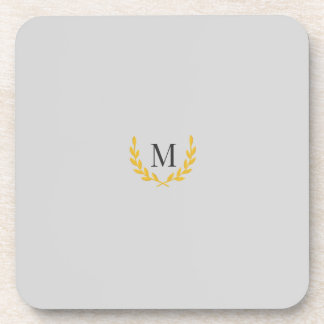 Elegant Equestrian Gold Wreath Monogram Wedding Coaster