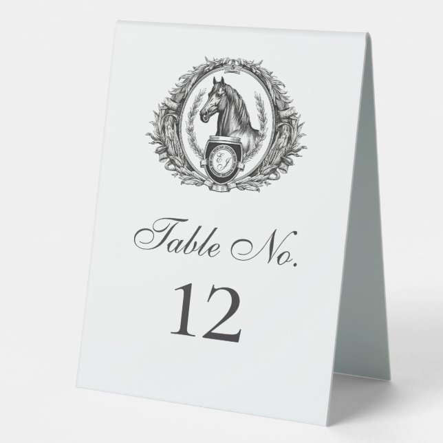 Elegant Equestrian Horse Monogram Crest Wedding (Front)