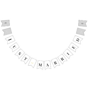 Elegant Equestrian Just Married Bunting Banner