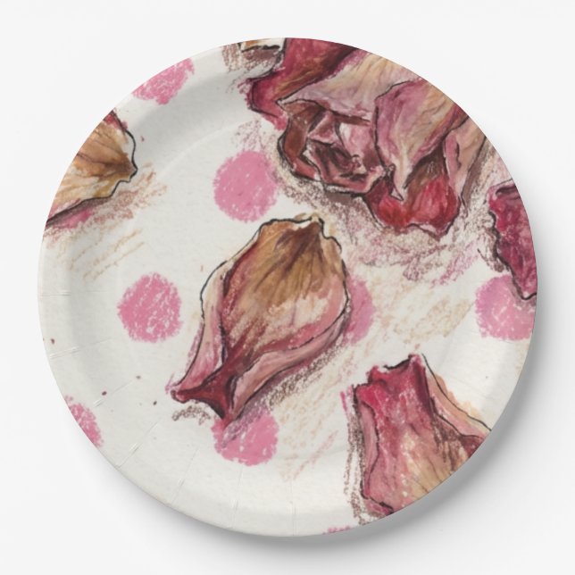 Elegant Equestrian Rose  Paper Plate (Front)