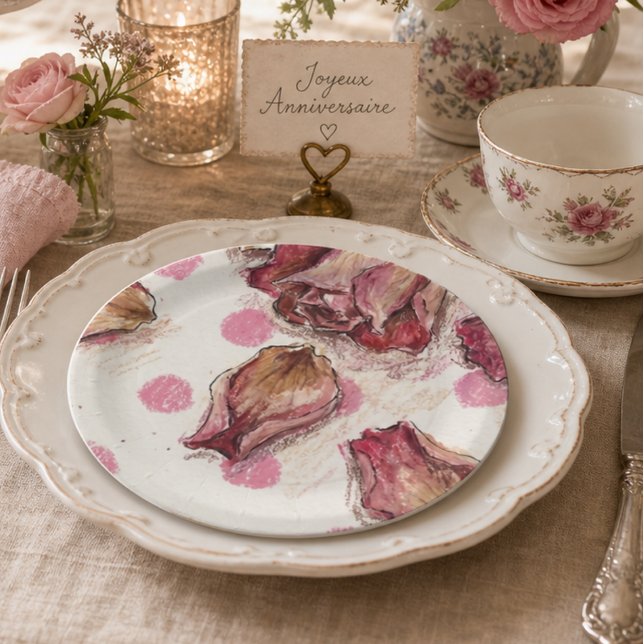 Elegant Equestrian Rose  Paper Plate (Creator Uploaded)