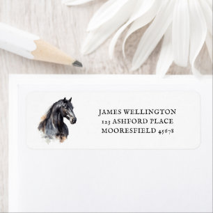 Elegant Equestrian Watercolor Horse Return Address Label