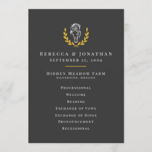 Elegant Equestrian Wedding Program 5x7