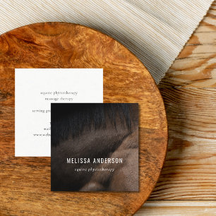 Elegant Equine Chiropractor Physiotherapist Photo  Square Business Card