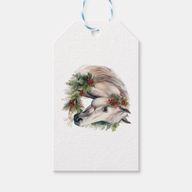 Elegant Equine Christmas Gift Tags (Front)