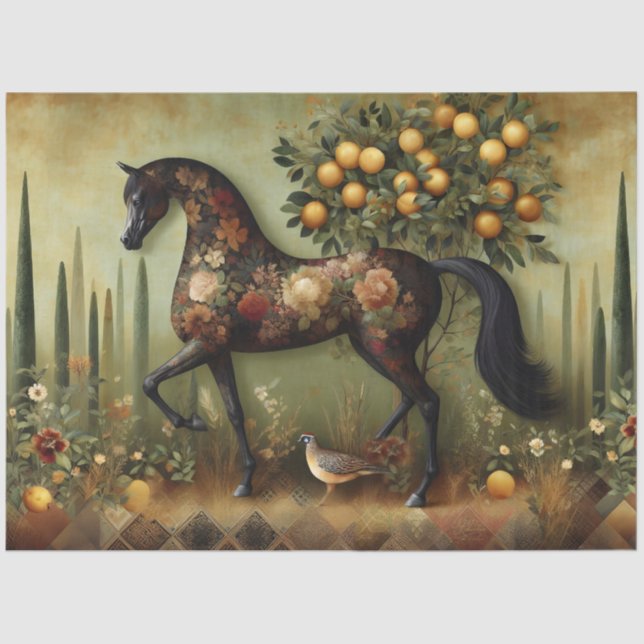 Elegant Equine, Horse, Decoupage Tissue Paper (Front)