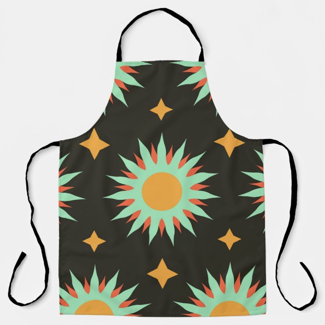 Elegant esoteric shapes seamless pattern art. alch apron (Front)