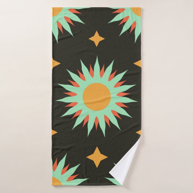 Elegant esoteric shapes seamless pattern art. alch bath towel (Bath Towel)