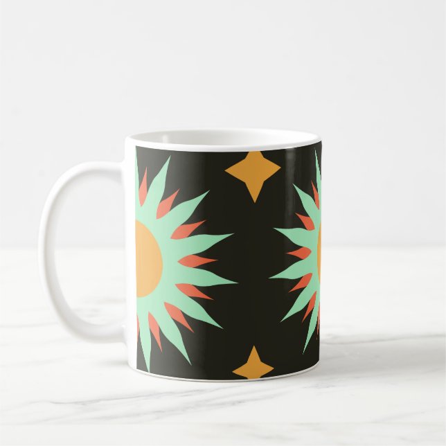 Elegant esoteric shapes seamless pattern art. alch coffee mug (Left)
