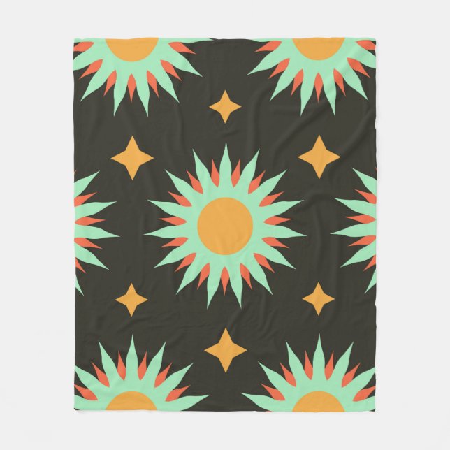 Elegant esoteric shapes seamless pattern art. alch fleece blanket (Front)