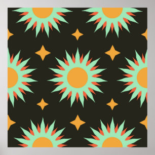 Elegant esoteric shapes seamless pattern art. alch poster