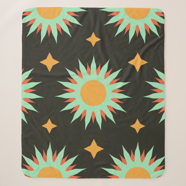 Elegant esoteric shapes seamless pattern art. alch sherpa blanket (Front)
