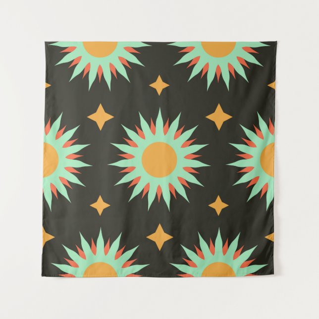 Elegant esoteric shapes seamless pattern art. alch tapestry (Front)