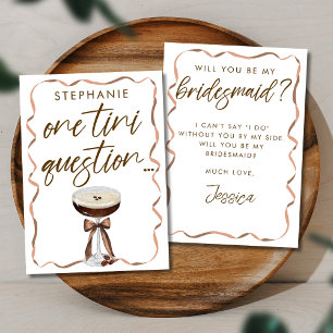 Elegant Espresso Martini Bridesmaid Proposal Card