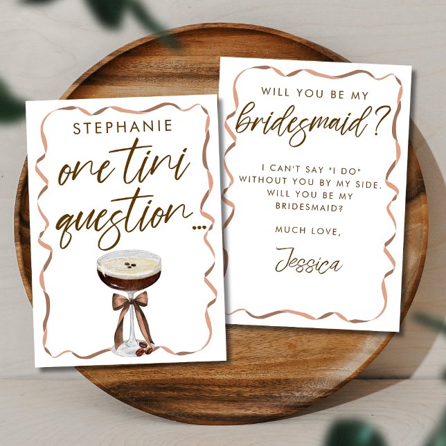 Elegant Espresso Martini Bridesmaid Proposal Card (Creator Uploaded)