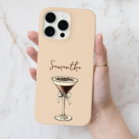 Elegant Espresso Martini Script Personalised Name