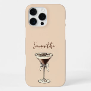 Elegant Espresso Martini Script Personalised Name iPhone 16 Pro Max Case