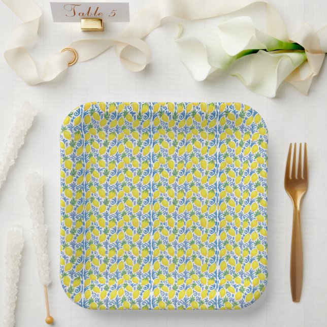 Elegant Esrog Paper Plate (Wedding)