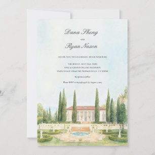Elegant Estate   Illustrated Wedding Map Invitation