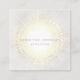 elegant esthetician square business card
