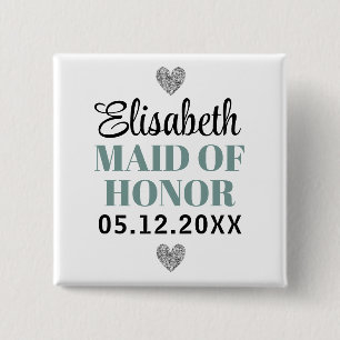 Élégant et Simple Pour Demoiselle D'Honneur 15 Cm Square Badge