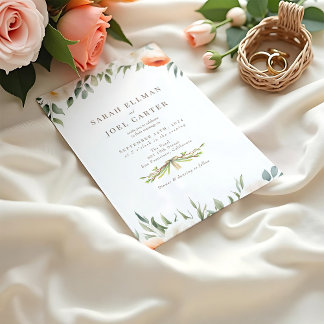 Elegant Ethereal Botanical Wedding Invitation