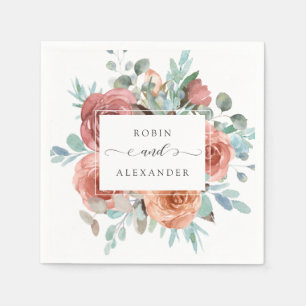 Elegant Ethereal Floral Wedding Napkin