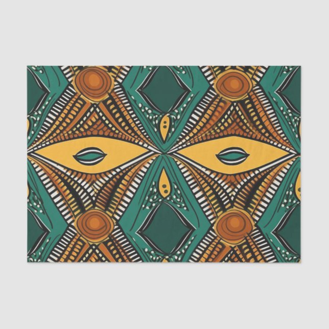 Elegant Ethnic African Pattern in Rich Tones Tissue Paper (Front)