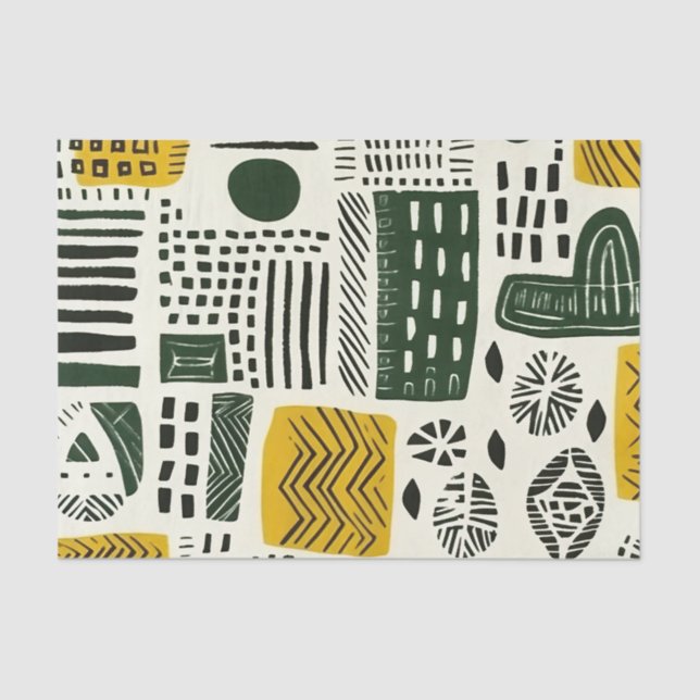 Elegant Ethnic African Pattern with Vibrant Detail Tissue Paper (Front)