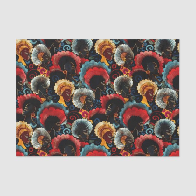 Elegant Ethnic African Woman Pattern Tissue Paper (Front)