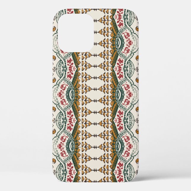 Elegant Ethnic Floral Boho Border Case-Mate iPhone Case (Back)