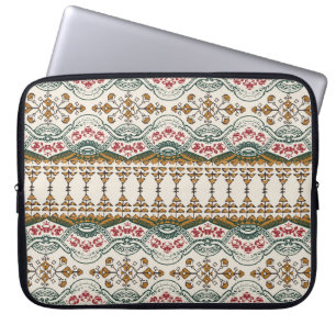 Elegant Ethnic Floral Boho Border Laptop Sleeve