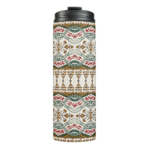 Elegant Ethnic Floral Boho Border Thermal Tumbler