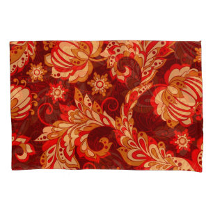 Elegant Ethnic Flowers Seamless Pattern Pillowcase