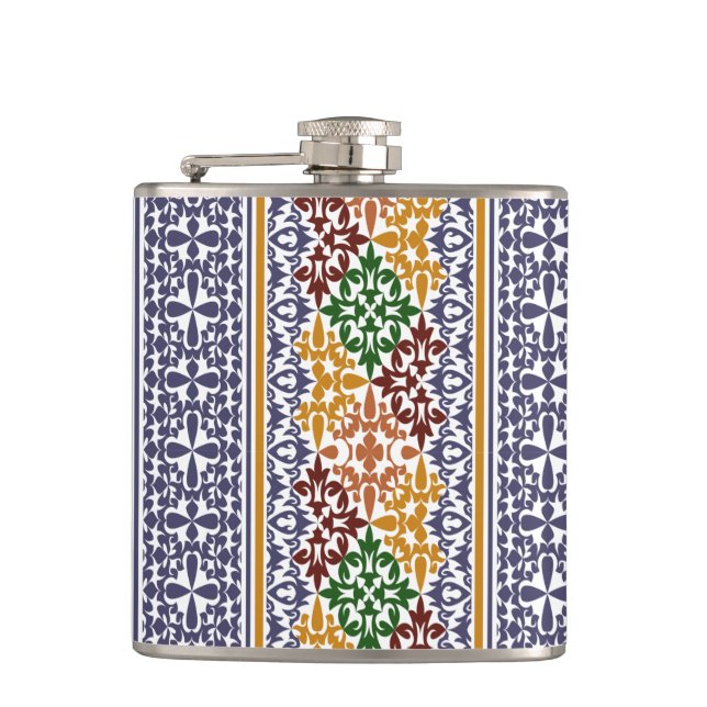 elegant ethnic pattern  hip flask (Front)
