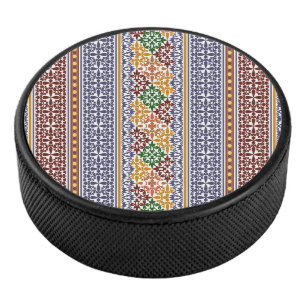 elegant ethnic pattern hockey puck