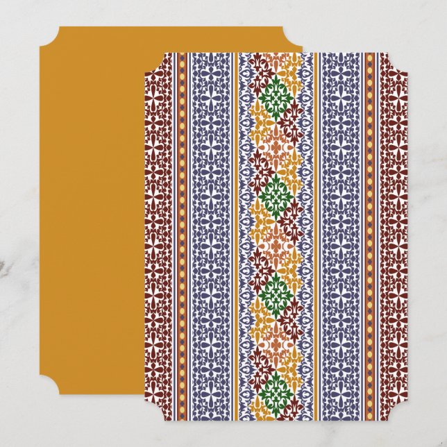 elegant ethnic pattern   invitation (Front/Back)