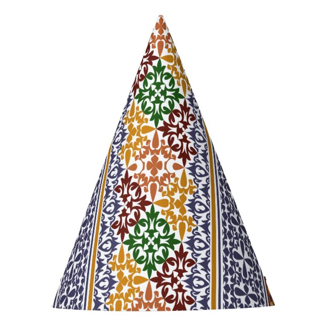 elegant ethnic pattern   party hat (Front)