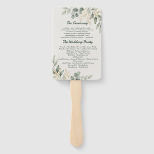 Elegant Eucalyptu Greenery wedding program fan