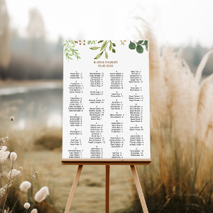 Elegant Eucalyptus Alphabetical Seating Chart