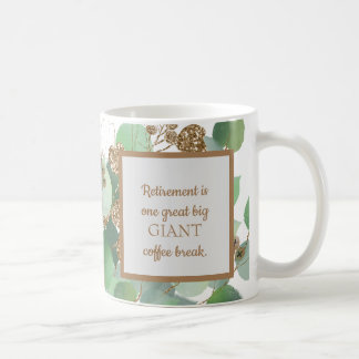 Elegant Eucalyptus And Gold Retirement Coffee Mug