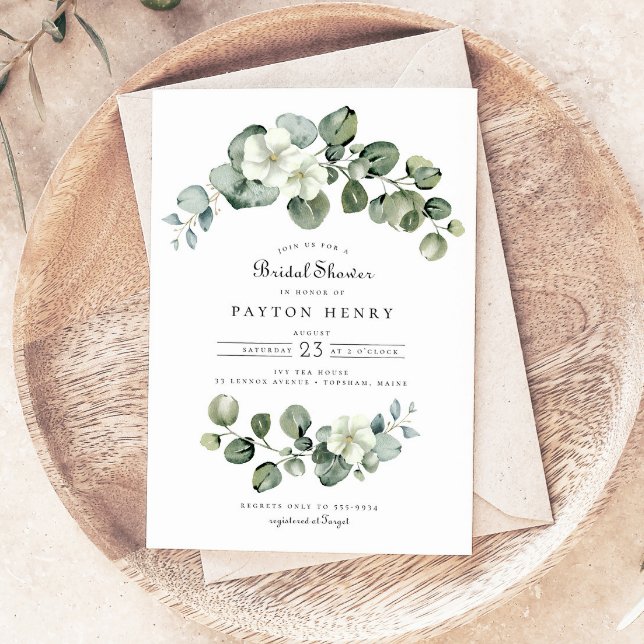 Elegant Eucalyptus Arch Greenery Bridal Shower Invitation (Creator Uploaded)